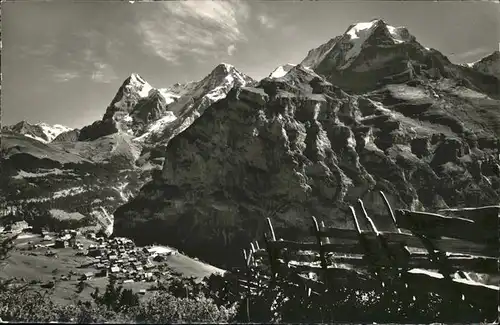 hw00031 Muerren BE Wetterhoerner Eiger Moench Jungfrau Kategorie. Muerren Alte Ansichtskarten