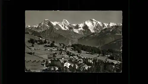 Beatenberg Waldegg Finsteraarhorn Eiger Moench Jungfrau Kat. Beatenberg