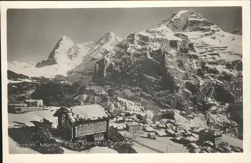 hw01400 Muerren BE Eiger Moench Jungfrau Kategorie. Muerren Alte Ansichtskarten