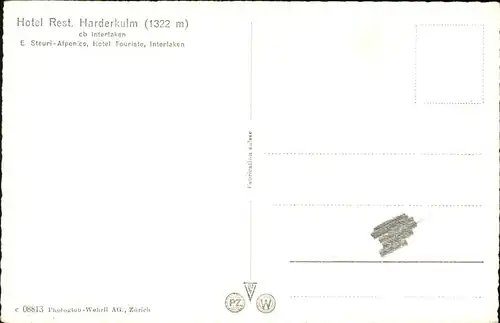 hw01431 Interlaken BE Hotel Harderkulm Kategorie. Interlaken Alte Ansichtskarten