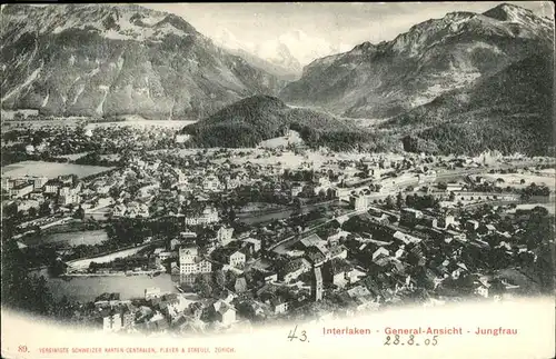 hw01523 Interlaken BE Gesamtansicht Jungfrau Kategorie. Interlaken Alte Ansichtskarten