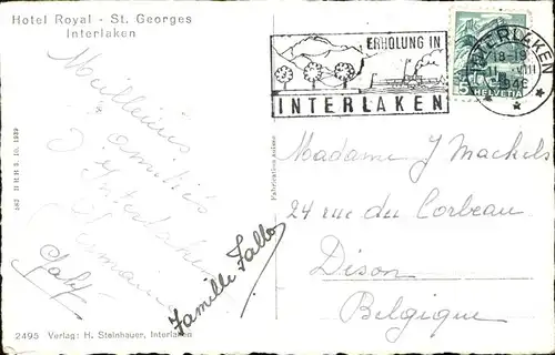 hw01883 Interlaken BE Hotel Royal Kategorie. Interlaken Alte Ansichtskarten