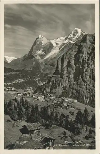 hw02067 Muerren BE Wetterhorn Eiger Moench Kategorie. Muerren Alte Ansichtskarten