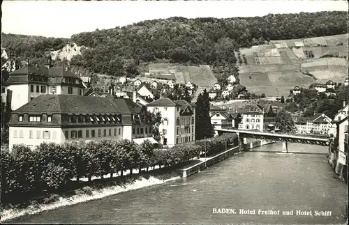 Baden AG Hotel Freihof Hotel Schiff Bruecke Kat. Baden