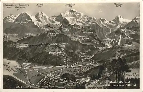 hw02172 Interlaken BE Fliegeraufnahme Harder Kulm Kategorie. Interlaken Alte Ansichtskarten