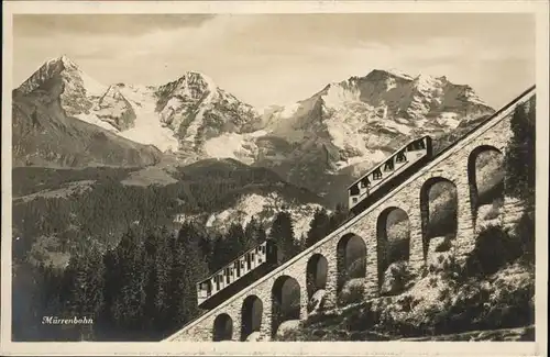 hw02206 Muerren BE Bahn Viadukt Kategorie. Muerren Alte Ansichtskarten