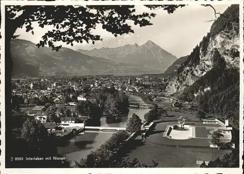 hw03042 Interlaken BE Niesen Bruecke Kategorie. Interlaken Alte Ansichtskarten