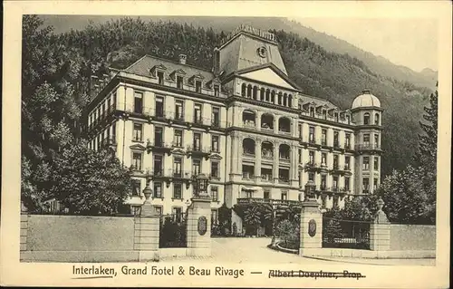 hw04086 Interlaken BE Grand Hotel Beau Rivage Kategorie. Interlaken Alte Ansichtskarten