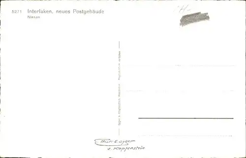hw04089 Interlaken BE neues Postgebaeude Kategorie. Interlaken Alte Ansichtskarten