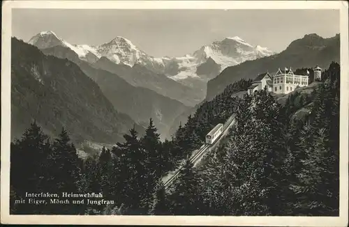 hw04273 Interlaken BE Heimwehfluh, Eiger, Moench, Jungfrau Kategorie. Interlaken Alte Ansichtskarten