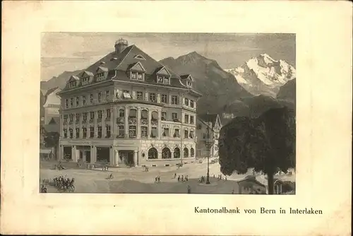 hw04883 Interlaken BE Kantonalbank von Bern Kategorie. Interlaken Alte Ansichtskarten