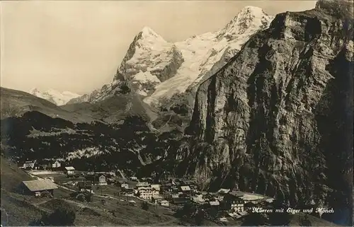 hw12941 Muerren BE Eiger Moench Kategorie. Muerren Alte Ansichtskarten