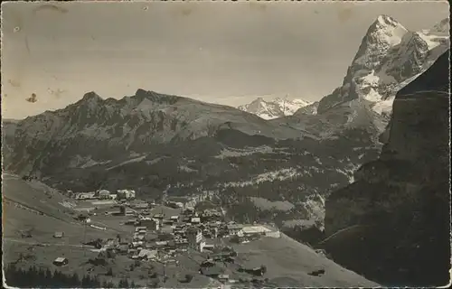 hw13128 Muerren BE Lauberhorn Wetterhorn Eiger Kategorie. Muerren Alte Ansichtskarten