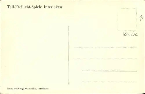 hw13321 Interlaken BE Tell Freilicht Spiele Kategorie. Interlaken Alte Ansichtskarten