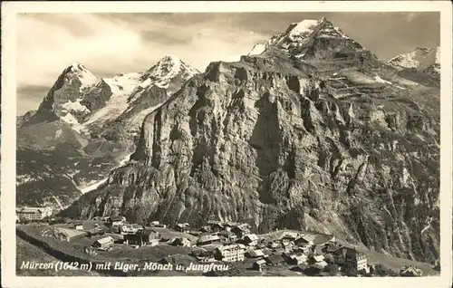 hw13625 Muerren BE Eiger Moench Jungfrau Kategorie. Muerren Alte Ansichtskarten