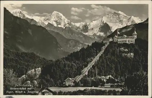 hw13834 Interlaken BE Heimwehfluh Eiger Moench Jungfrau Kategorie. Interlaken Alte Ansichtskarten