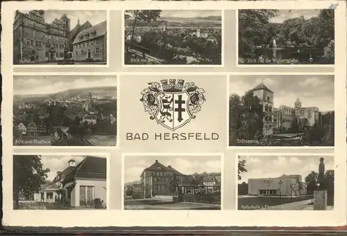 Bad Hersfeld Stiftsruine Trinkhalle Wappen Stadtturm Wigbertshoehe Kat. Bad Hersfeld