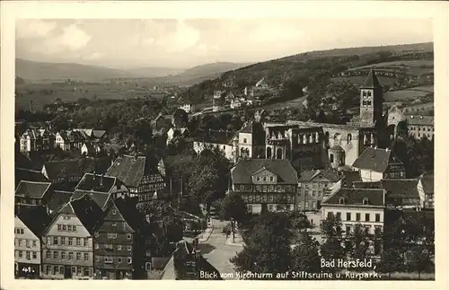 Bad Hersfeld Kirchturm Stiftsruine Kurpark Kat. Bad Hersfeld