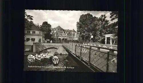 Bad Kreuznach Radiumsolbad Boote Nahe mit Kurhaus Kat. Bad Kreuznach