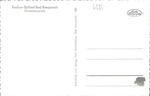 Bad Kreuznach Radiumsolbad Elisabethenquelle Kat. Bad Kreuznach