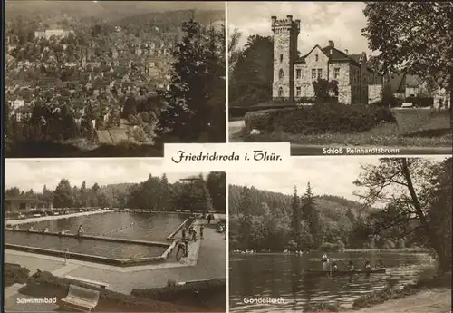 Friedrichroda Schloss Reinhardsbrunn Schwimmbad Gondelteich Kat. Friedrichroda