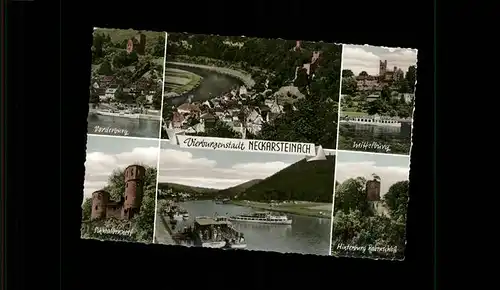 Neckarsteinach Schwalbennest Vorderburg Mittelburg Hinterburg  Kat. Neckarsteinach
