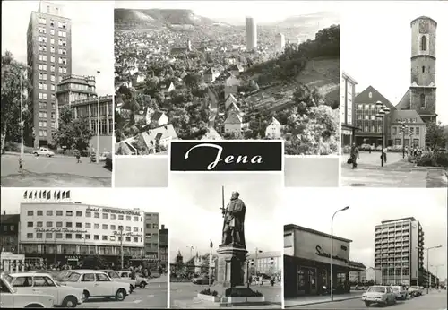 Jena Carl Zeiss Platz Stadtkirche Interhotel International Hanfried Einkaufszentrum Kat. Jena