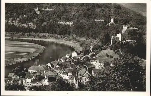 Neckarsteinach Schwalbennest Hinterburg Mittelburg Vorderburg Kat. Neckarsteinach