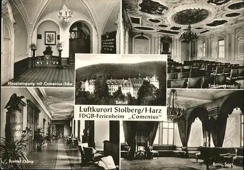 Stolberg Harz FDGB Ferienheim Comenius Emfpangshalle Roter Saal Breiter Gang Kat. Stolberg Harz