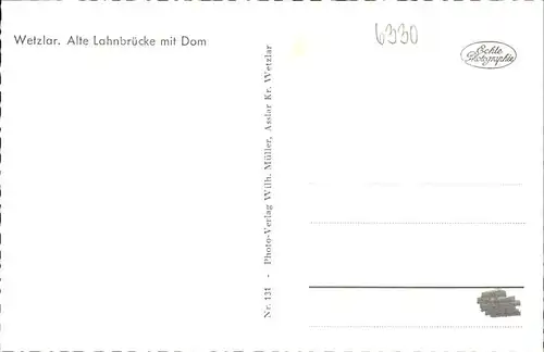 Wetzlar Alte Lahnbruecke Dom Kat. Wetzlar