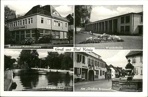 Bad Koenig Wandelhalle Grossen Brunnen Schwimmbad Badehaus Kat. Bad Koenig