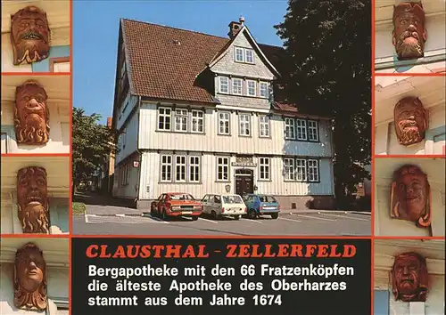 Clausthal-Zellerfeld Bergapotheke mit Fratzenkoepfen Kat. Clausthal-Zellerfeld