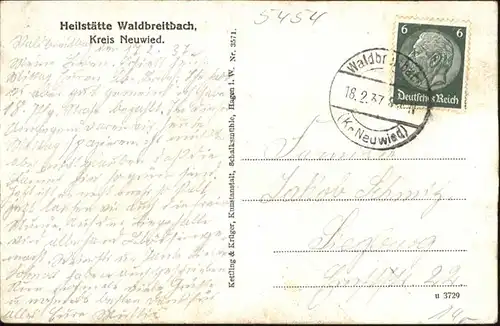 Waldbreitbach Kreis Neuwied Heilstaette x