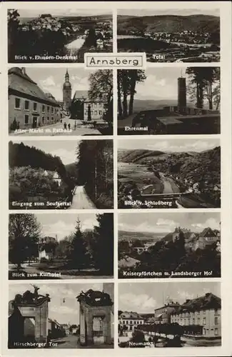 Arnsberg Westfalen Arnsberg Ehmsen Denkmal Ehrenmal Rathaus Seufzertal Schlossberg Hotel Landsbergerhof Hirschberger Tor * / Arnsberg /Hochsauerlandkreis LKR