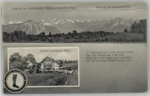 Lauterbach Hessen Lauterbach Osterseen Gasthof Lauterbacher Muehle ungelaufen ca. 1910 / Lauterbach (Hessen) /Vogelsbergkreis LKR