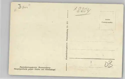 Brannenburg Brannenburg Posterholungsheim ungelaufen ca. 1920 / Brannenburg /Rosenheim LKR