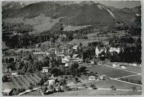 Brannenburg Brannenburg Fliegeraufnahme ungelaufen ca. 1955 / Brannenburg /Rosenheim LKR