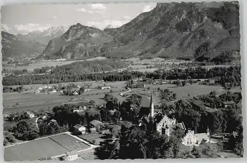 Brannenburg Brannenburg Fliegeraufnahme ungelaufen ca. 1955 / Brannenburg /Rosenheim LKR