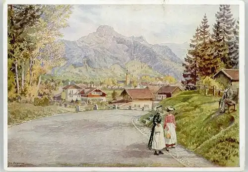 Lenggries Lenggries Geigerstein Kuenstlerkarte ungelaufen ca. 1920 / Lenggries /Bad Toelz-Wolfratshausen LKR