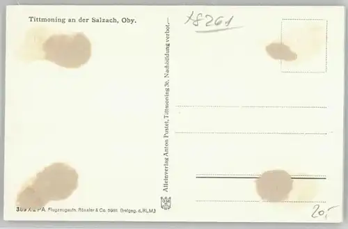 Tittmoning Salzach Tittmoning  ungelaufen ca. 1955 / Tittmoning /Traunstein LKR