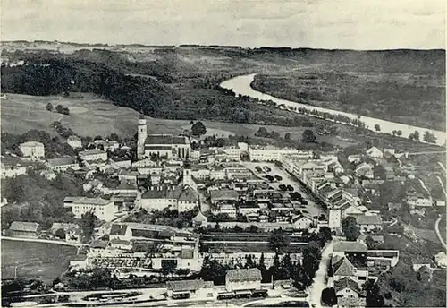 Tittmoning Salzach Tittmoning Fliegeraufnahme ungelaufen ca. 1920 / Tittmoning /Traunstein LKR