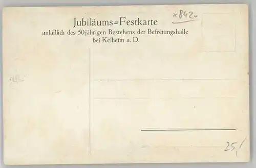 Kelheim Kuenstlerkarte Befreiungshalle o 1913