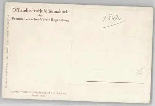 Kelheim Kelheim Festjubilaeumskarte Fremdenverkehrsverein Regensburg Befreiungshalle Kuenstlerkarte o 1913 / Kelheim Donau /Kelheim LKR