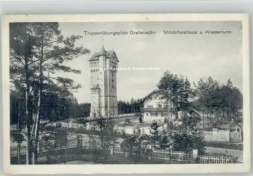 Grafenwoehr Truppenuebungsplatz Militaerforstamt Wasserturm x 1924
