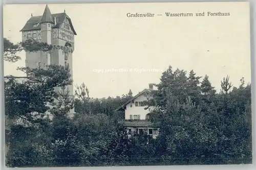 Grafenwoehr Truppenuebungsplatz Wasserturm Forsthaus x 1925