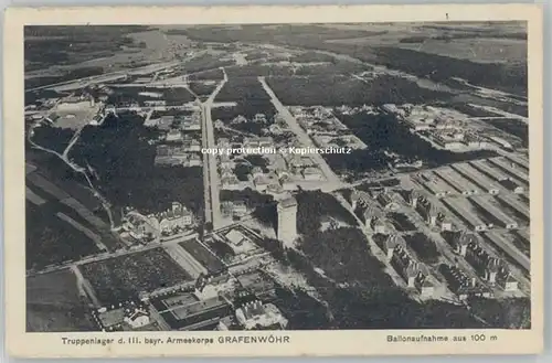 Grafenwoehr Ballonaufnahme Feldpost x 1916