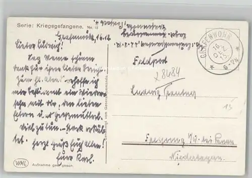 Grafenwoehr Kriegsgefangene Englaender Feldpost x 1915