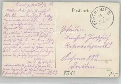 Fuerth Bayern Ludwigs Quelle Feldpost x 1916