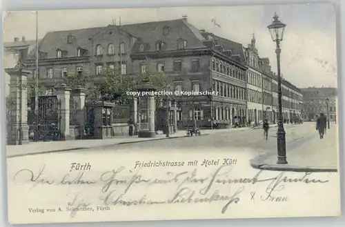Fuerth Bayern Friedrichstrasse Hotel Kuett x 1902