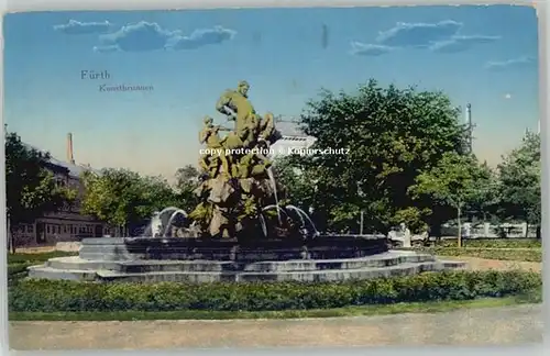 Fuerth Bayern Kunstbrunnen Feldpost x 1916